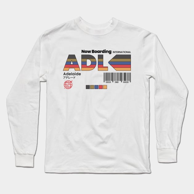 Vintage Adelaide ADL Australia Retro Travel Long Sleeve T-Shirt by Now Boarding